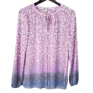 Lucky Brand Floral Boho Peasant Blouse